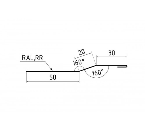 Планка крепежная 50х20х30 Полиэстер RAL 3011 для фальцевой кровли