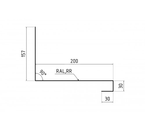 Планка примыкания нижняя к трубе 157х200х30 MAT RAL 3005 для фальцевой кровли