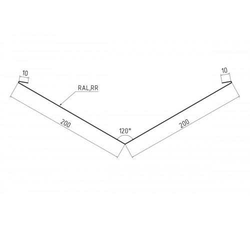 Ендова нижняя 200х200 MAT RAL 6005