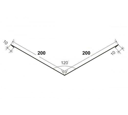 Ендова верхняя 200х200 Pural RAL 8017