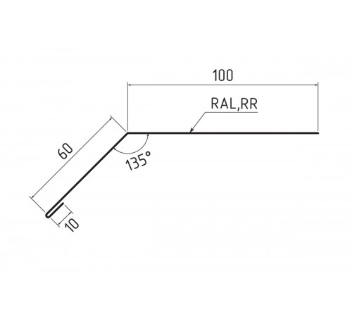 Планка карнизная (капельник) 60х100 Полиэстер RAL 1018