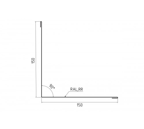 Планка примыкания 150х150 Полиэстер RAL 1014