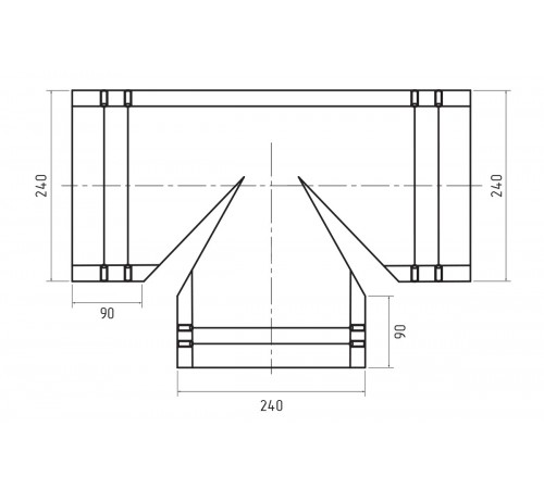 Тройник T-образный для конька полукруглого малого MAT RAL 3005