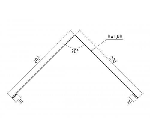 Конек 200х200 Pural RAL 7024