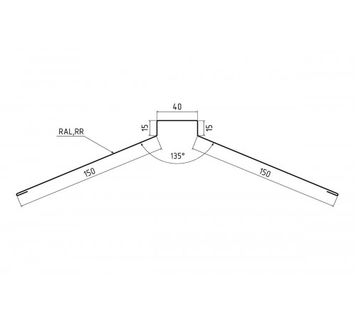 Конек финский 160х160 MAT RAL 9005