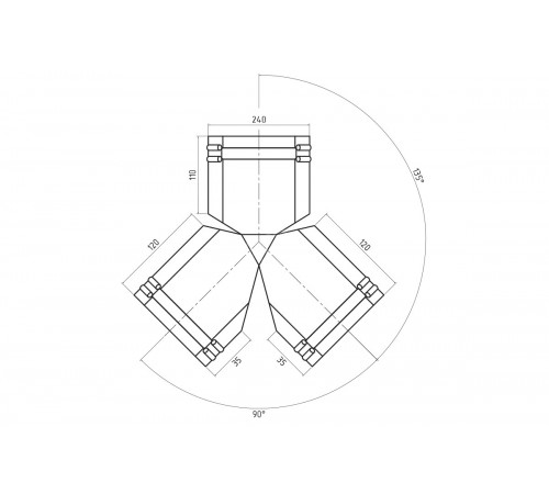 Тройник Y-образный для конька полукруглого малого Полиэстер RR-32