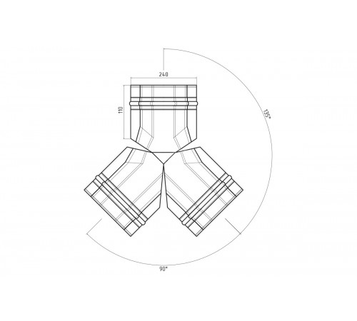 Тройник Y-образный для конька ПРЕМИУМ MAT RAL 7024