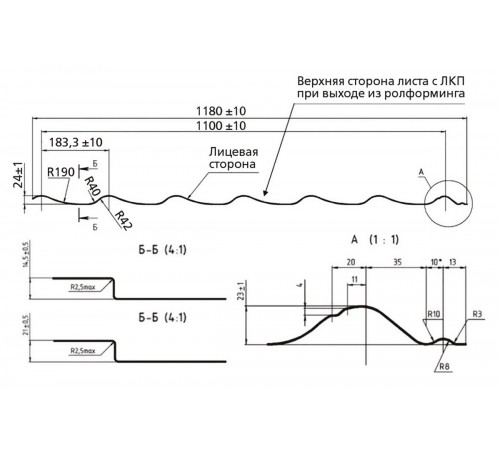 Лист волновой Monterrey 0.4 Полиэстер RR-32