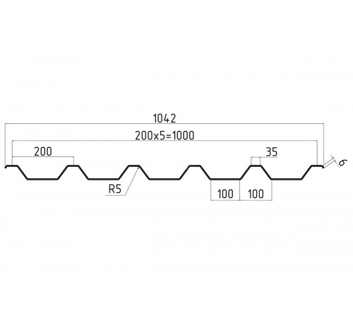 Профнастил кровельный НС-44 0.5 MAT RAL 3005