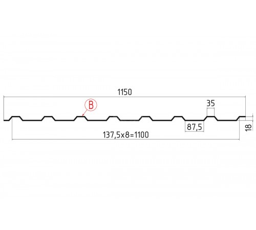 Профнастил кровельный С-20В 0.5 Pural RAL 7024