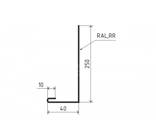 Планка лобовая 40х250 для сайдинга Полиэстер RAL 3011