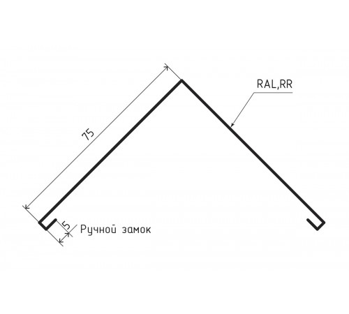 Угол внешний 75х75 для сайдинга Полиэстер RAL 3009