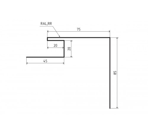 Откос 45х75х85 для сайдинга MAT RAL 8004