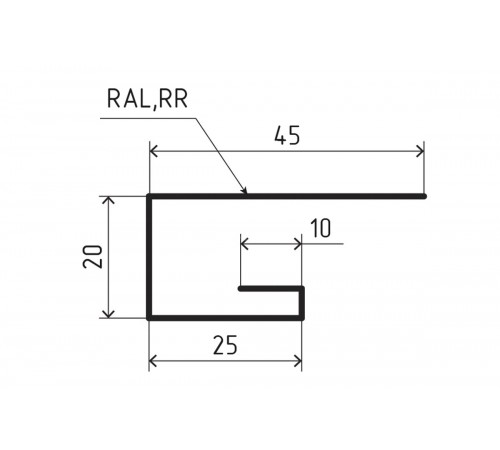 Планка завершающая (J-профиль) 45х20х25 для сайдинга MAT RR-32