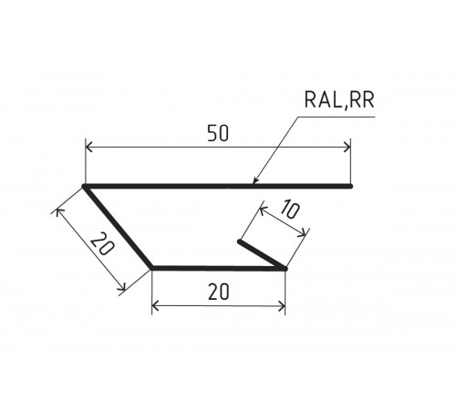 Планка стартово-финишная 50х20х20 для сайдинга MAT RAL 8019