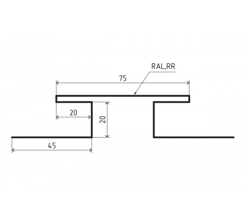 Планка стыковочная (H-профиль) 45х75х45 для сайдинга Полиэстер RAL 8017