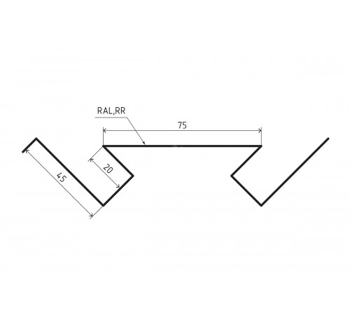 Угол внутренний 45х75х45 для сайдинга MAT RAL 9005