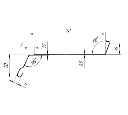 Отлив оконный 70 Pural RAL 7024