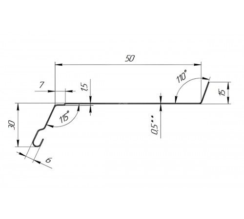 Отлив оконный 50 MAT RAL 7024