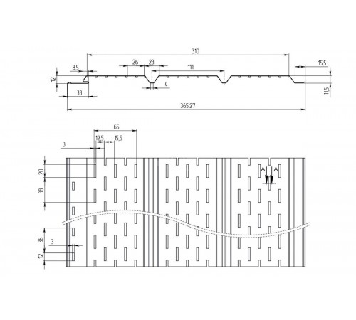 Софит PROFI полностью перфорированный 0.5 MAT RAL 7024