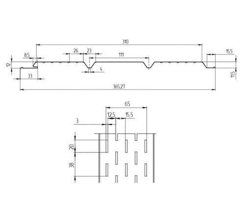 Софит PROFI с двойной перфорацией (боковой) 0.5 MAT RR-32