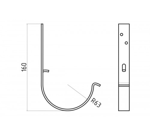 Крюк короткий MAT двусторонний RAL 8017