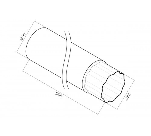Труба водосточная Ø90 1 м Pural RR-32