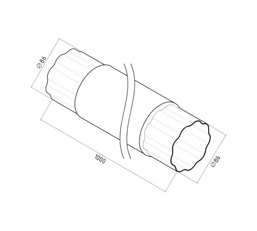 Труба водосточная соединительная Ø90 Pural RAL 6005