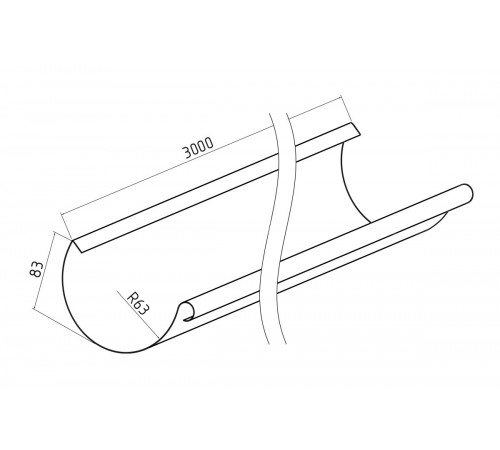 Желоб полукруглый Ø125 мм Pural RAL 3005