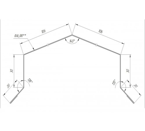 Парапет с домиком MAT RAL 3005