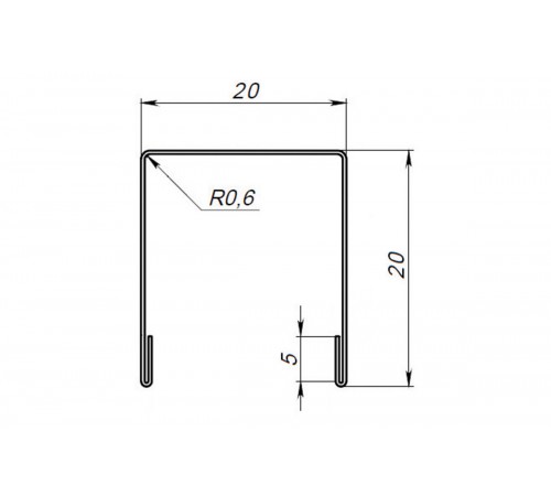 Планка для забора П-образная С20 MAT RAL 7024