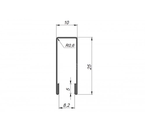 Планка для забора П-образная С8 MAT RAL 8004