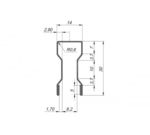 Планка для забора фигурная С8 Полиэстер RAL 3005