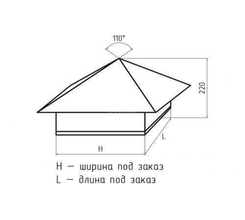 Колпак на столб 400х400 Полиэстер RAL 7024