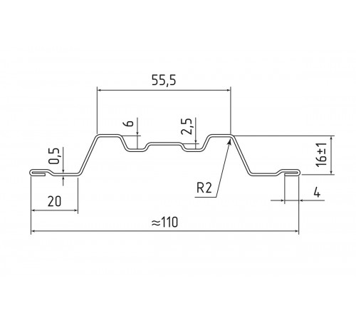 Евроштакетник П-образный фигурный 0.5 Pural RR-32