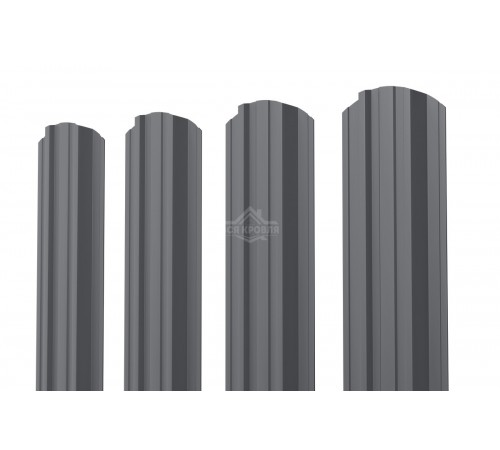 Евроштакетник П-Премиум фигурный 0.5 Pural RAL 7024