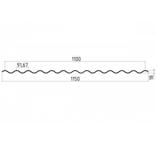 Гофролист С-18 0.5 MAT RAL 8019 (гофра)