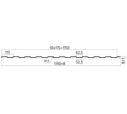 Профнастил стеновой С-8 0.25 Zn